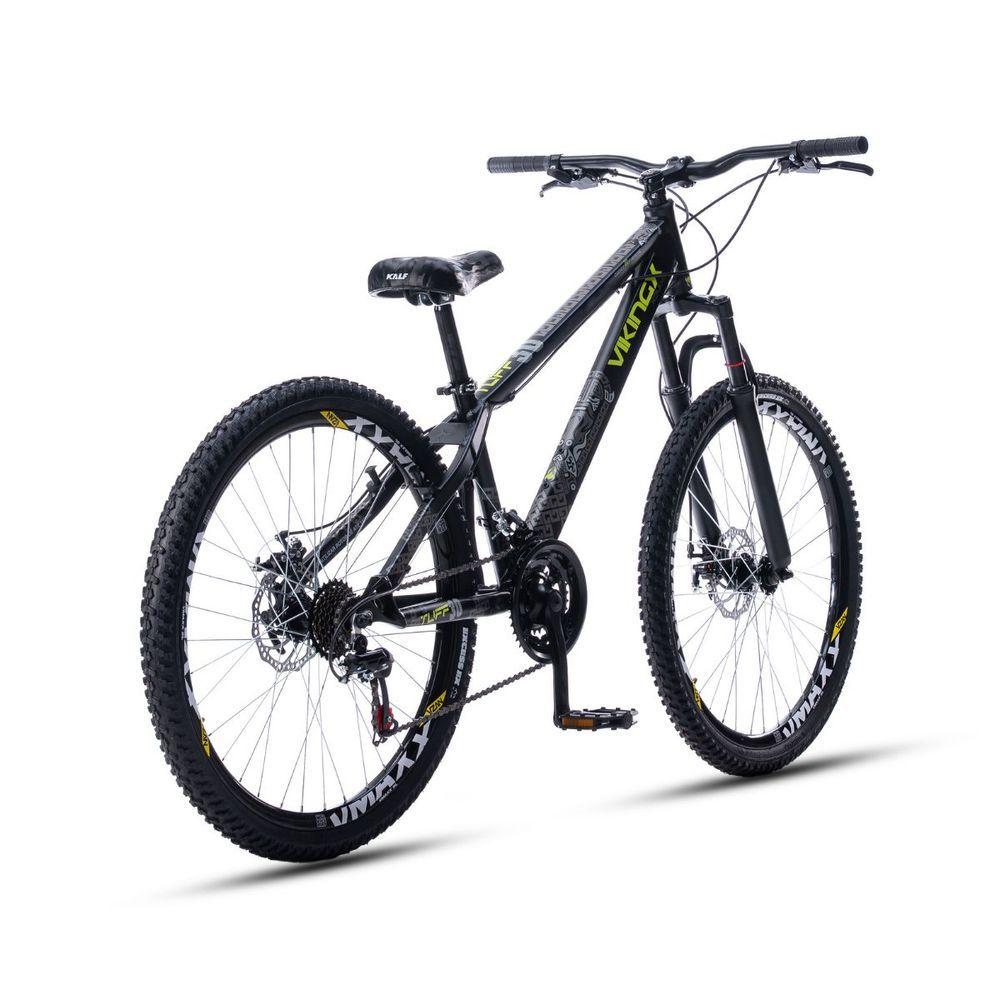 Miniatura Bicicleta Vikingx Tuff 30 Aro 26 21v Shimano Freio A Disco Suspensão Dianteira Alumínio Preto 13