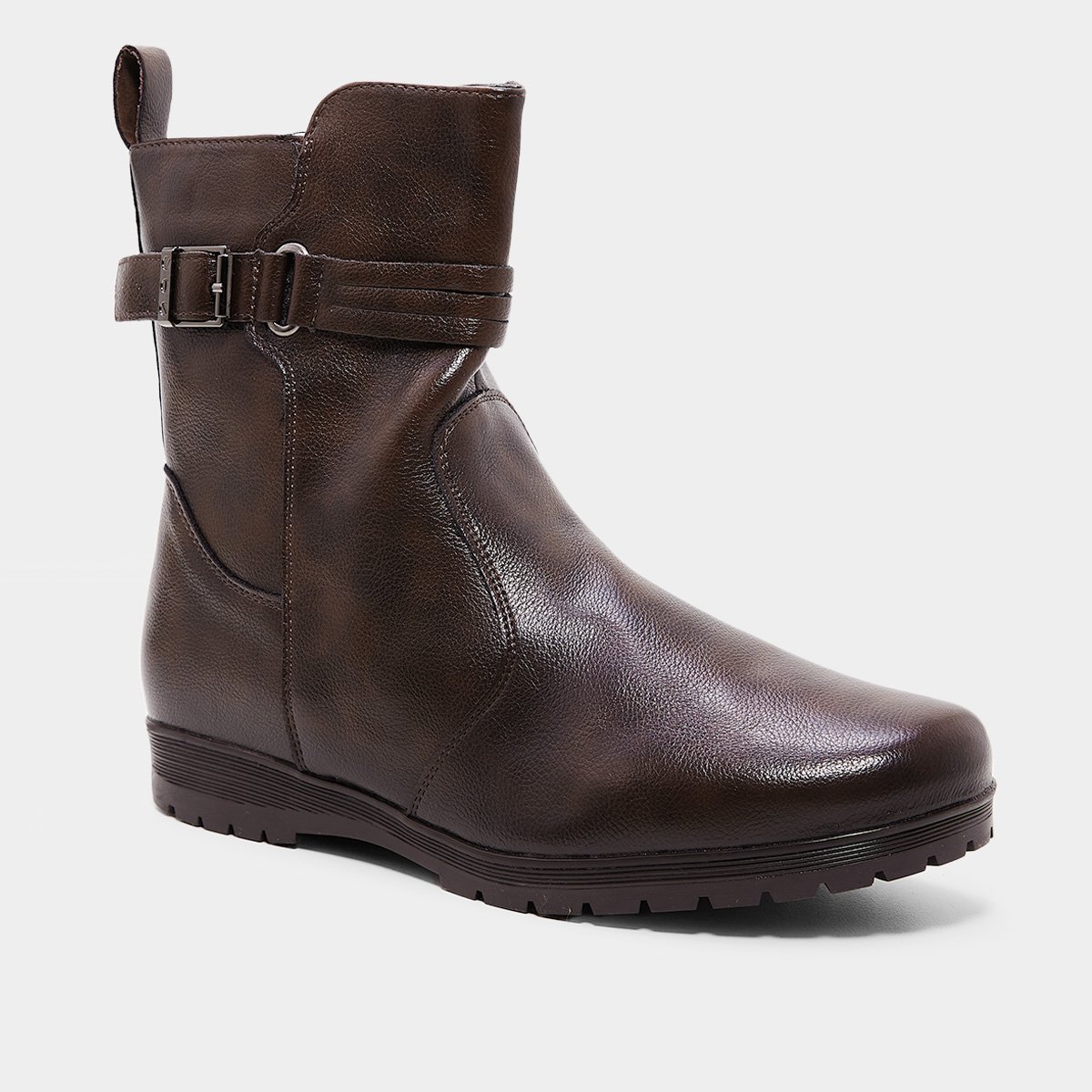 Miniatura Bota Mooncity Rasteira Cano Curto Feminina Marrom - 35