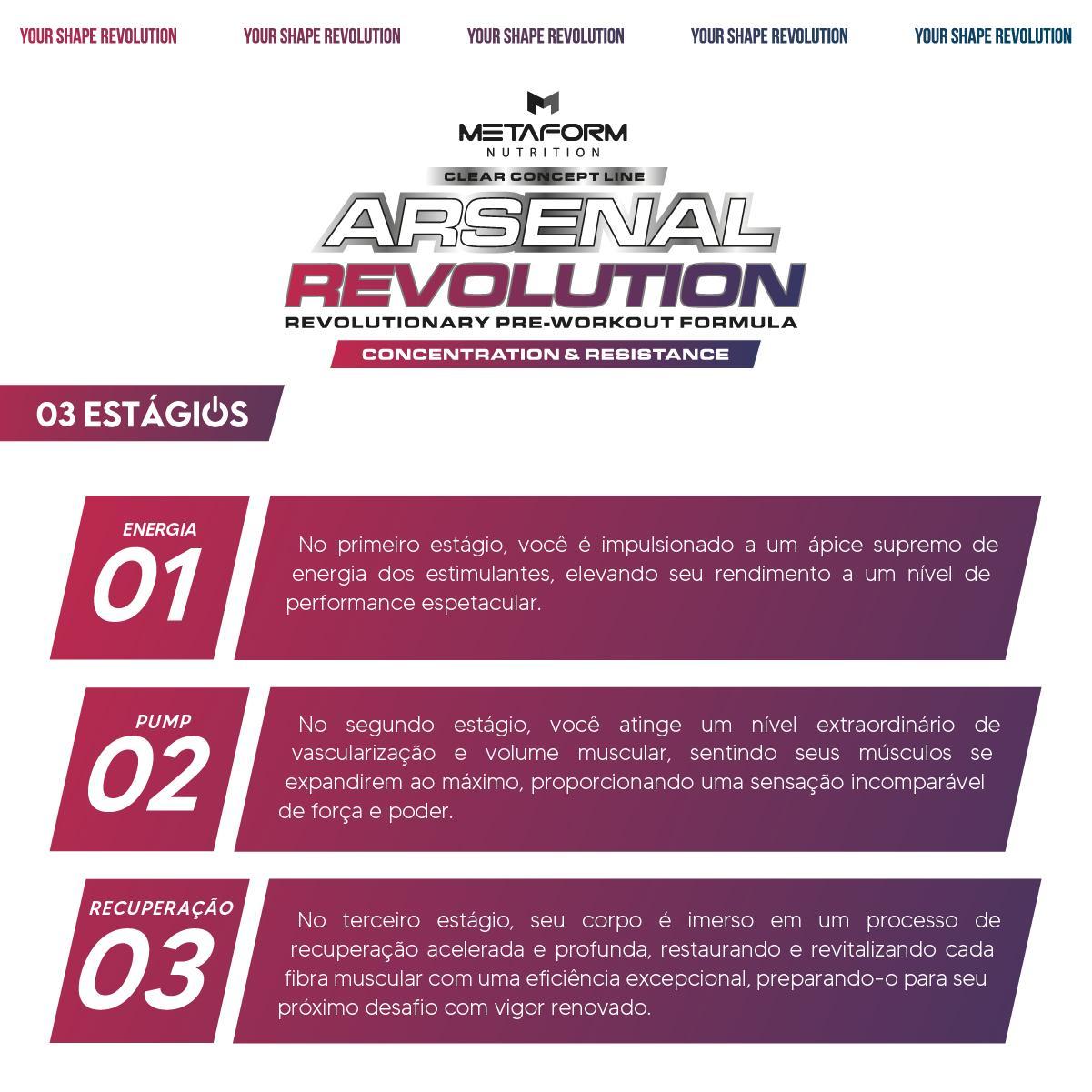 Miniatura Pré Treino Arsenal Revolution 350G Metaform Nutrition
