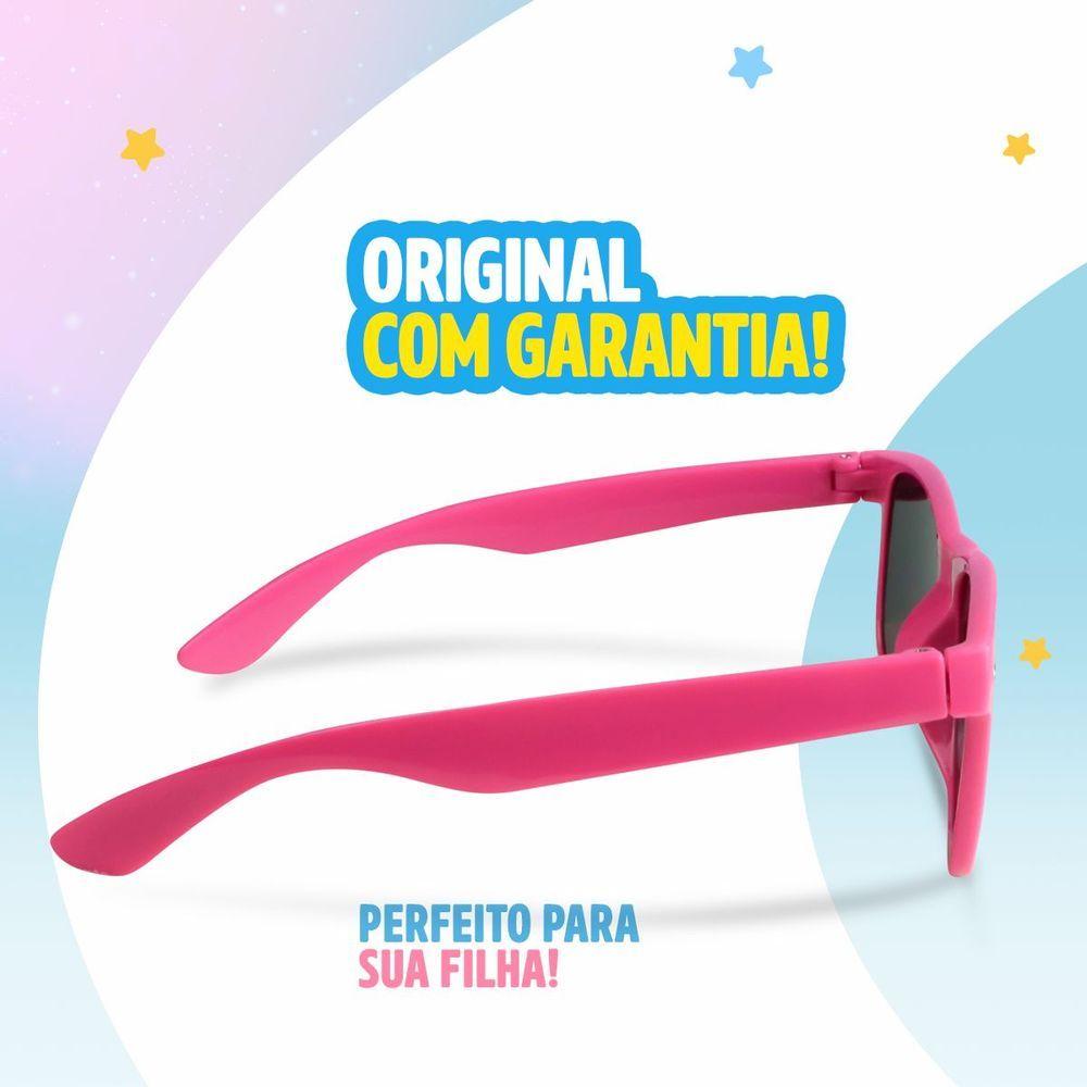 Miniatura Oculos Sol Infantil Rosa Premium Proteção Uv Retro + Case Menina Resistente Acetato Casual Presente