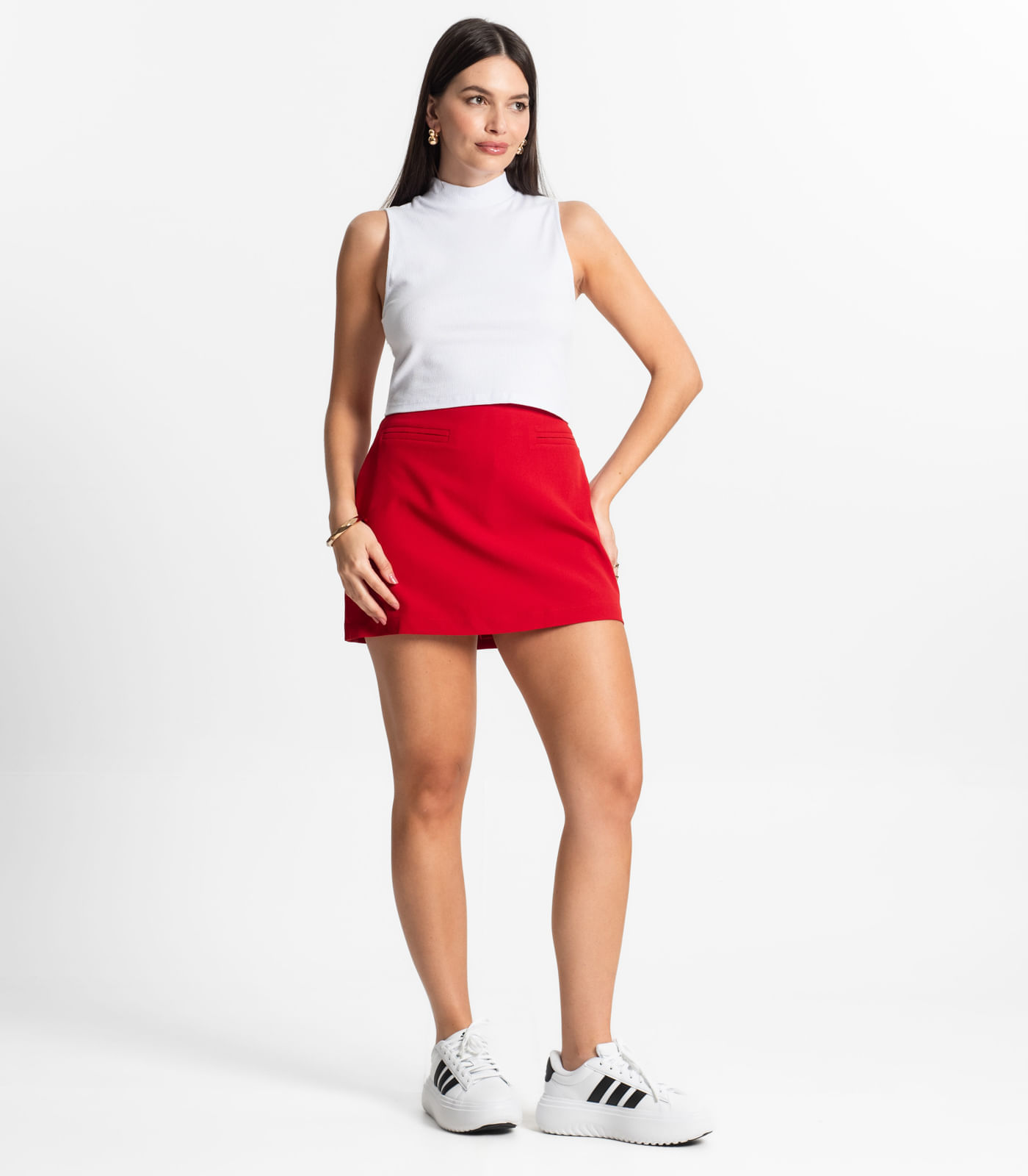 Miniatura Regata Feminina Gola Alta Canelada Select Branco G