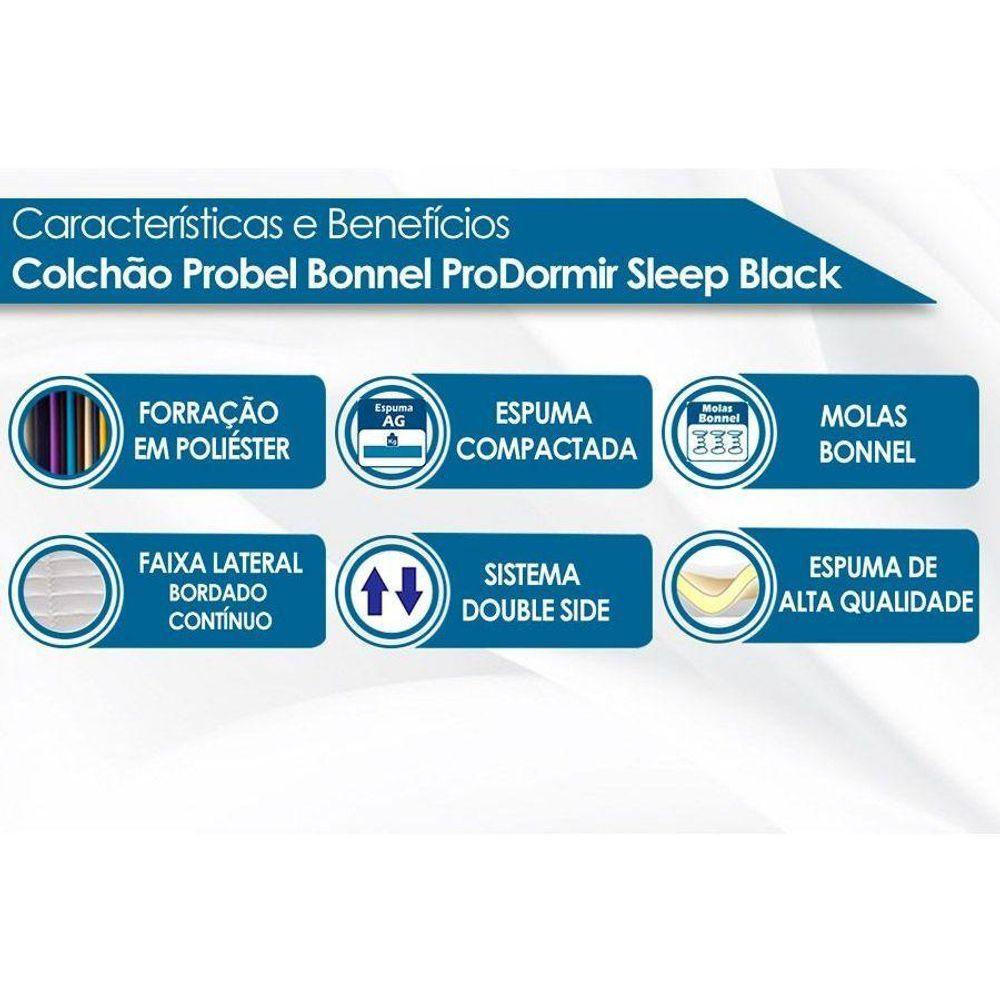 Miniatura Colchão Viúva Molas Prolastic Sleep Black (128x188x22) - Probel