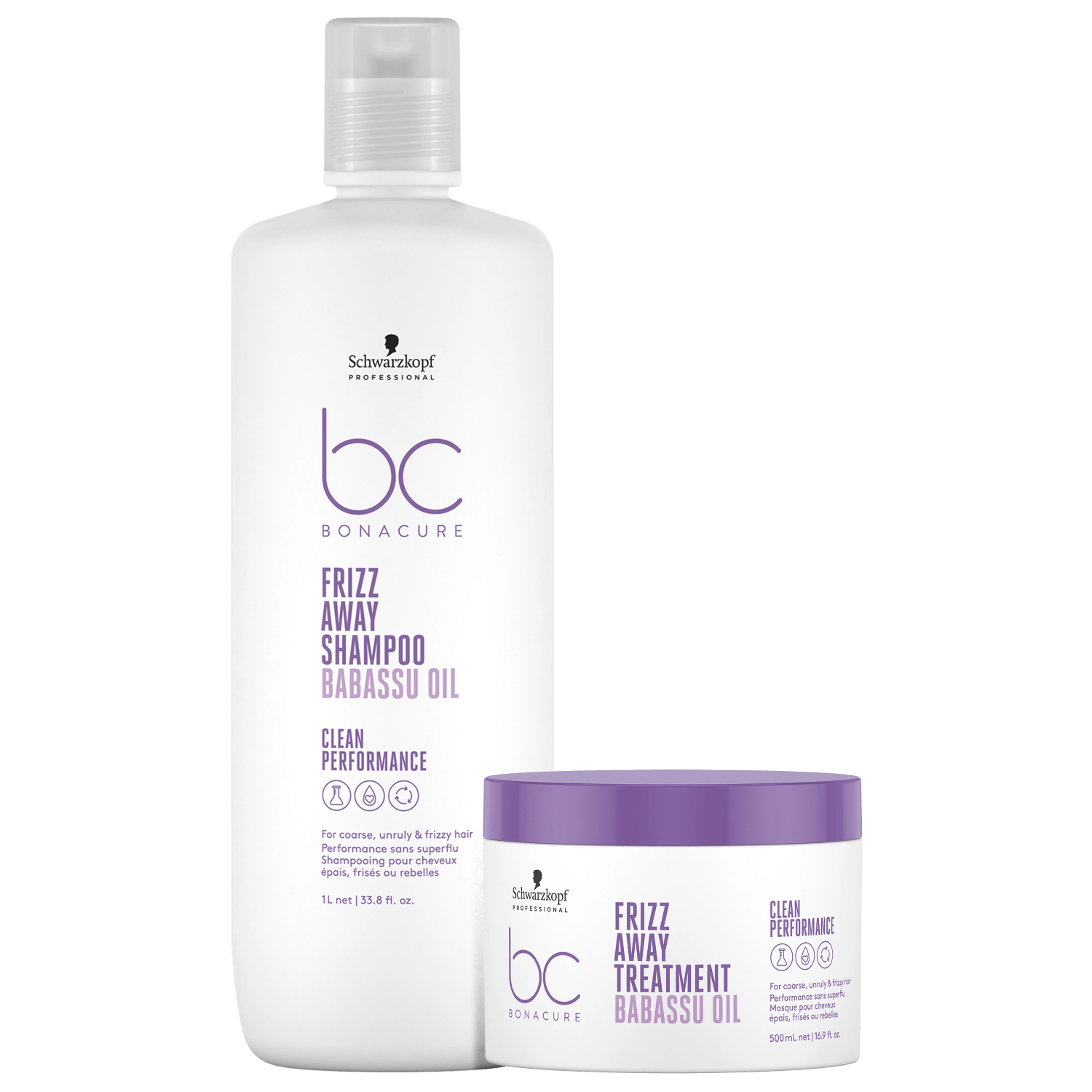 Miniatura Kit Schwarzkopf Professional BC Bonacure Clean Performance Frizz Away Duo Treatment Super (2 Produtos)