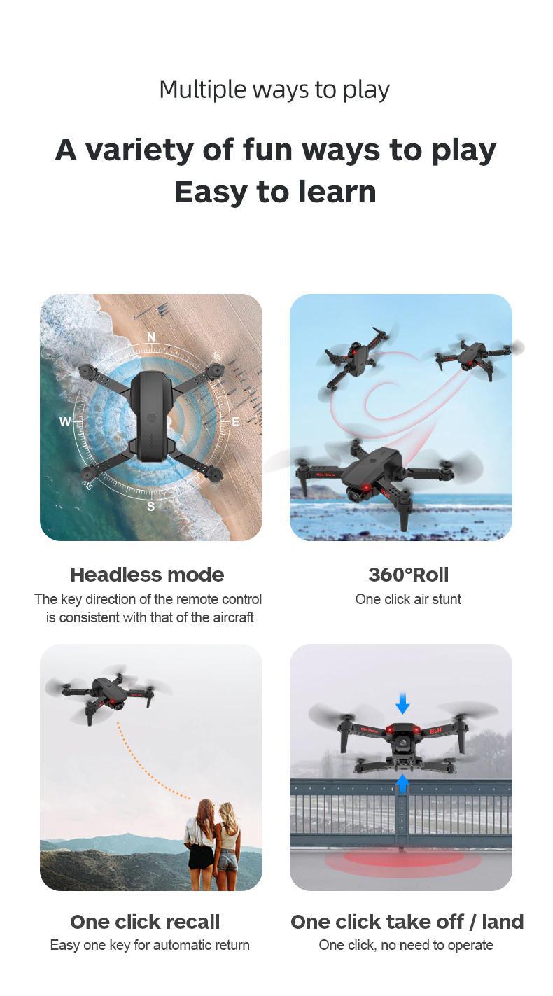 Miniatura Mini Drone Laranja K9 Câmera 4K Wifi Fpv Dobrável Com Bolsa