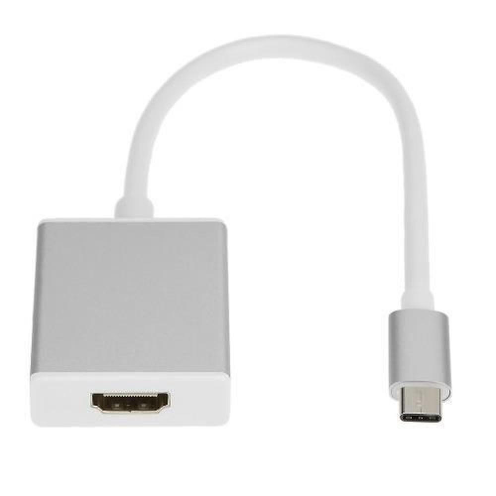 Miniatura Adaptador Conversor Usb C 3.1 Type C Macho Hdmi Fêmea Prata