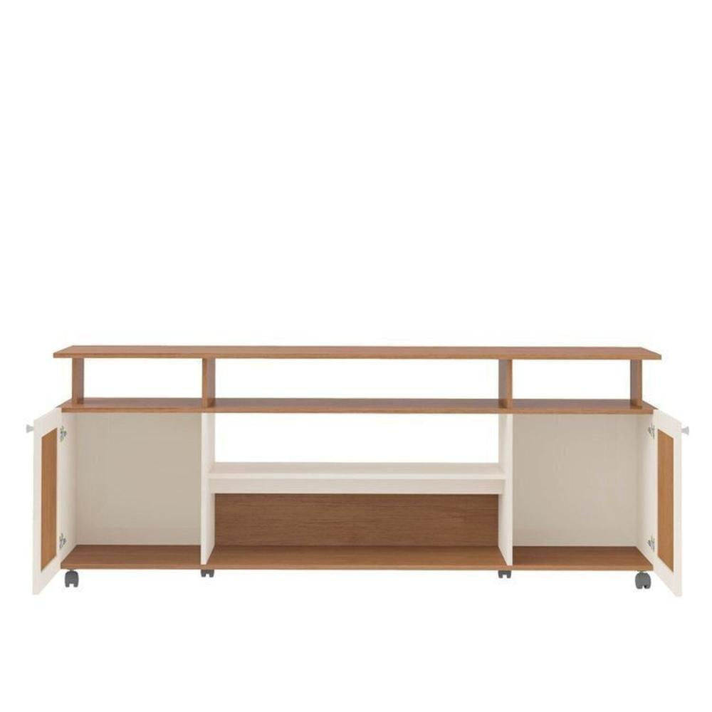Kit para sala de estar Rack e Bar e Mesa de Centro Ipanema Cinamomo/Off White