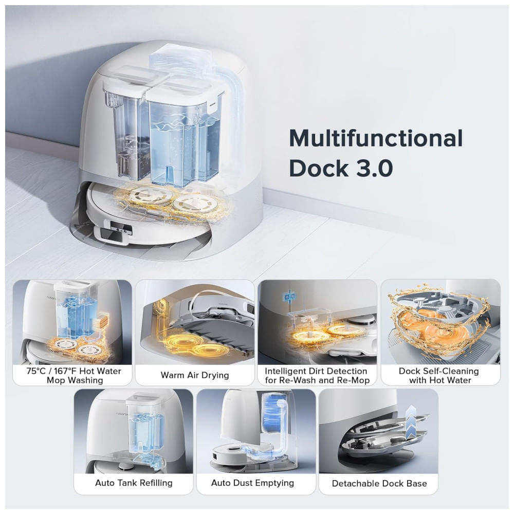 Roborock Qrevo Curv S5X: Robô Aspirador 2 em 1 com 17.000Pa, Anti-Emaranhamento, Mop FlexiArm, Desvio Inteligente de Obstáculos.