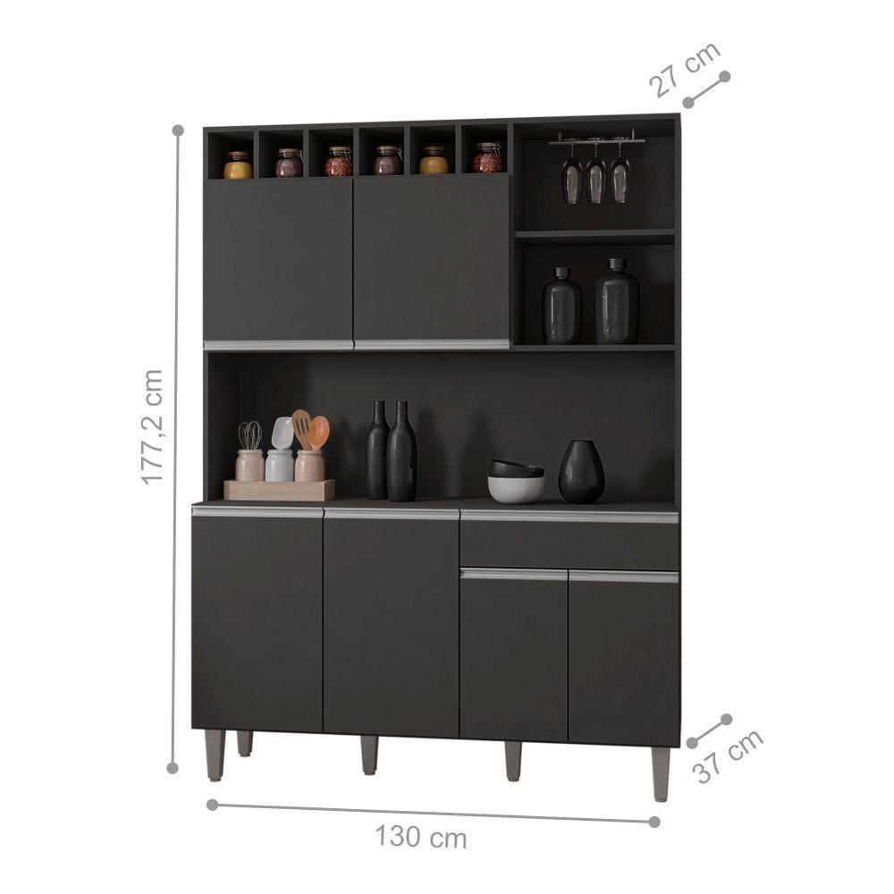 Miniatura Armário De Cozinha Memphis 6 Portas Cinza