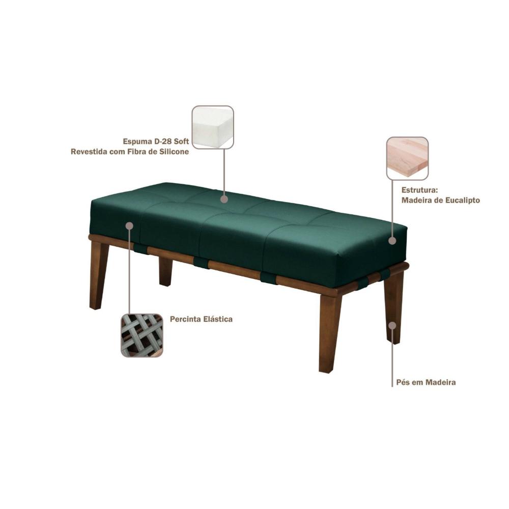 Miniatura Puff 100cm Pés Mel Livia Sofani Verde