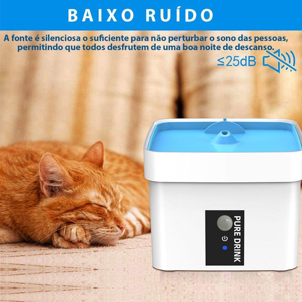 Bebedouro Fonte Agua Automatico Sensor 1,5 Litros Pet Gato Cachorro Caes Filtro Limpeza Purifica