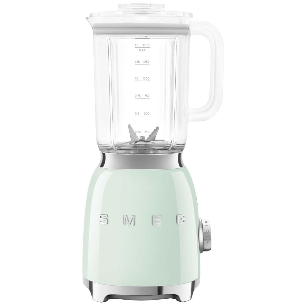 Miniatura Liquidificador Smeg BLF03 Estilo Retrô 600W com Jarra de 1,5L sem BPA, 3 Velocidades, Função Pulsar, Triturar Gelo e Smoothie, Design Inspirado nos