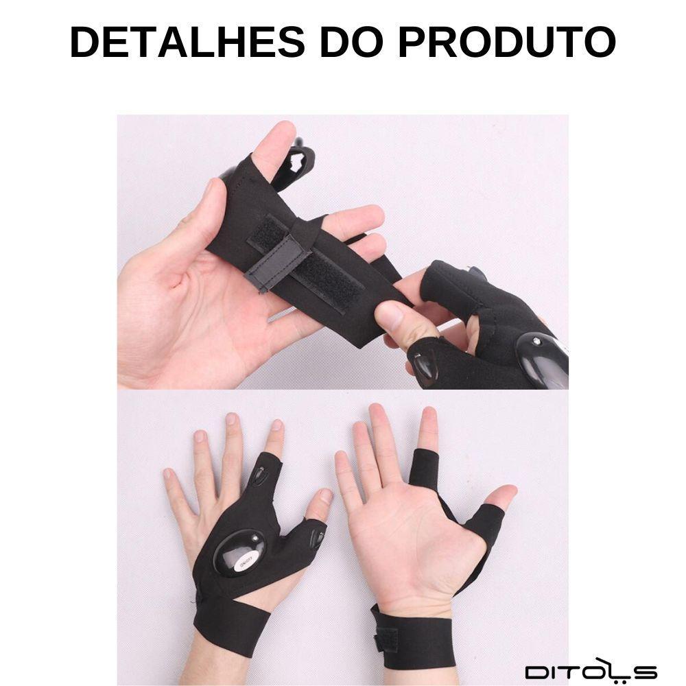Miniatura Luva Com Led Luvas Com Lanterna Luzes 2 Dedos Para Pesca Ler