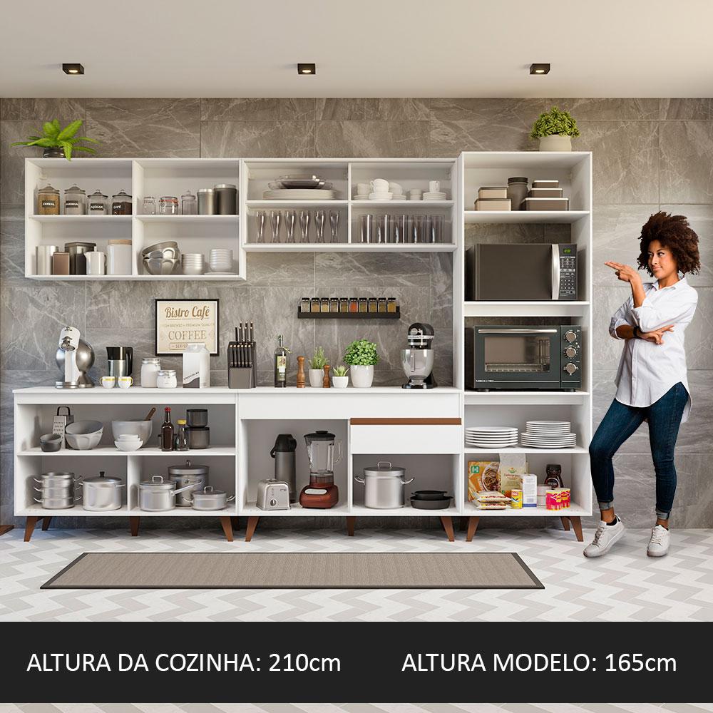 Cozinha Completa Madesa Reims 310001 com Armário e Balcão - Branco Branco