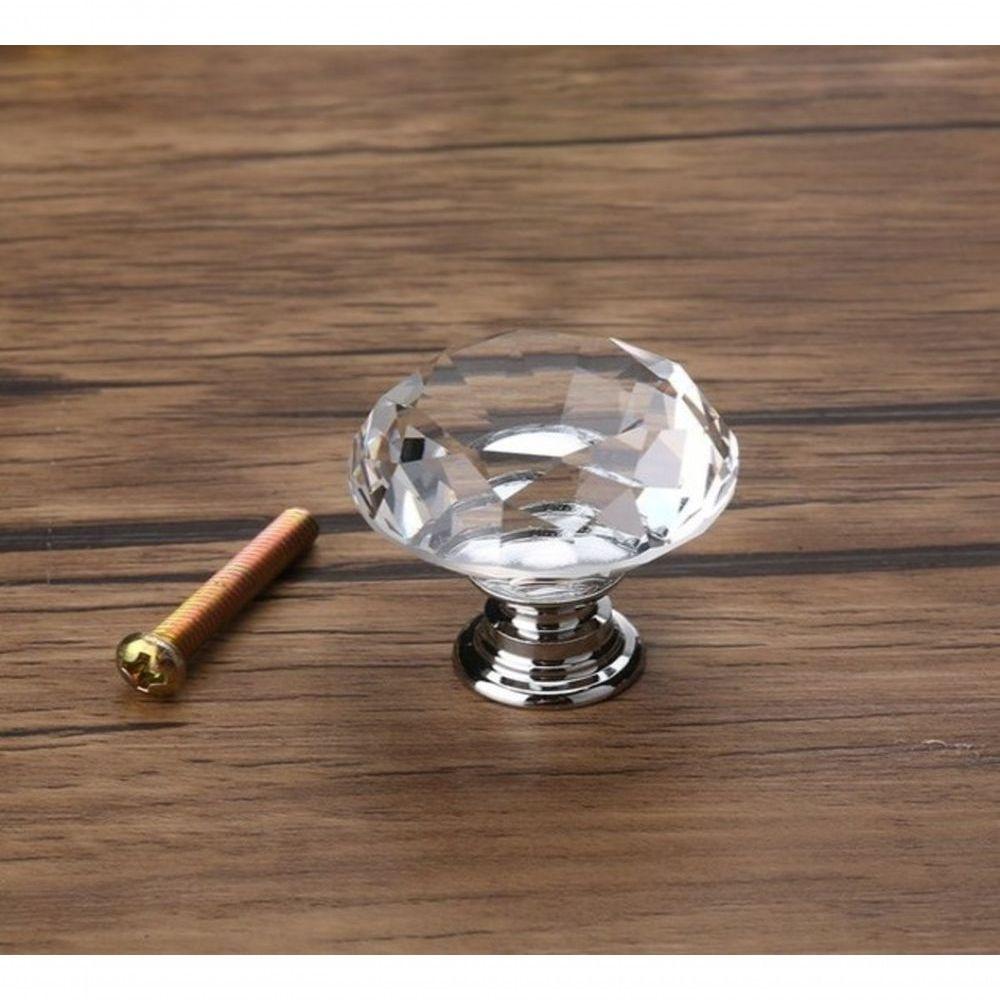 Miniatura Kit 30 Puxadores De Cristal 30 Mm Gaveta