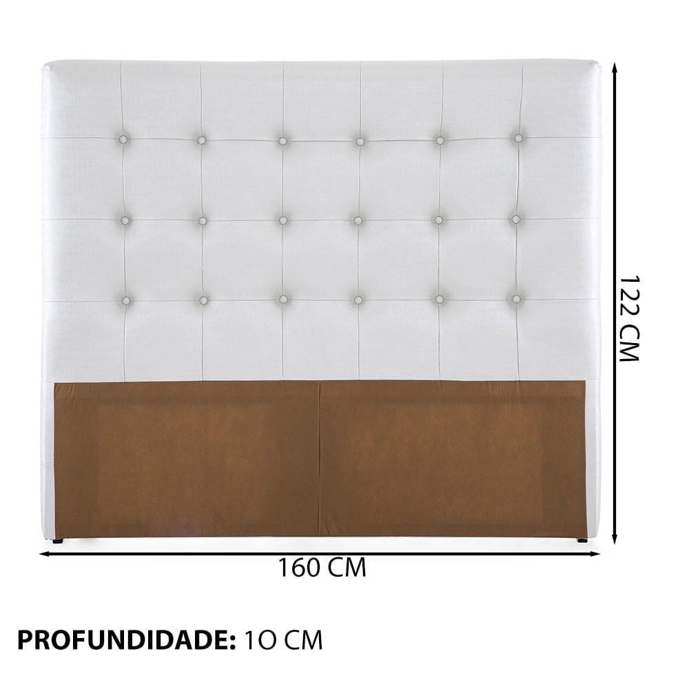 Cama Box com Cabeceira Queen Herval Leeds, Molas Maxspring, 69x158x198 cm