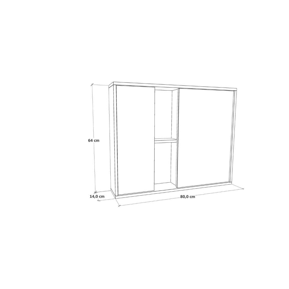 Miniatura Espelheira para Banheiro 80cm 2 Portas Alice Darabas Agardi Marrom
