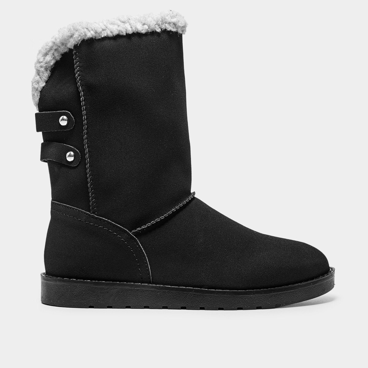 Miniatura Bota Infantil Mooncity Cano Médio Esquimó Menina Preto - 28