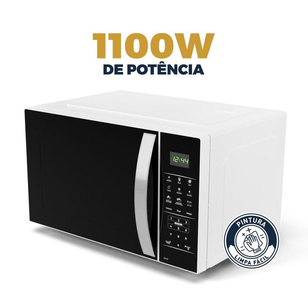 Micro-ondas Britânia 28L Branco Espelhado Limpa Fácil BMO30 110V