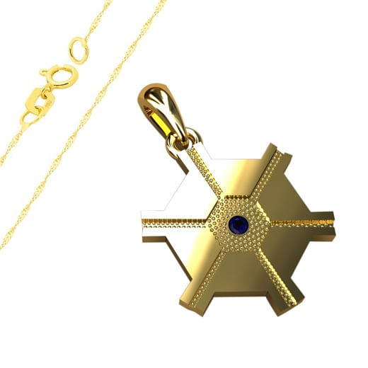 Miniatura Pingente de Formatura de Agronomia e corrente em ouro 18k