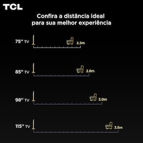 Smart TV 55” TCL 55C6K 4K QD-Mini Led 144Hz Sistema Operacional Google TV