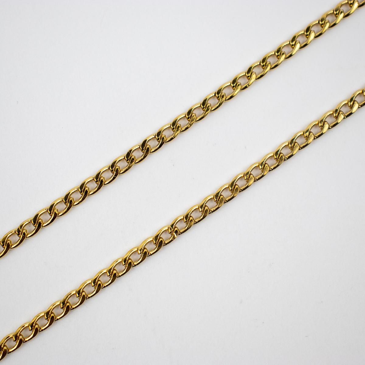 Miniatura Colar Corrente Pingente Espada De Ogum 3,5 Cm Dourado