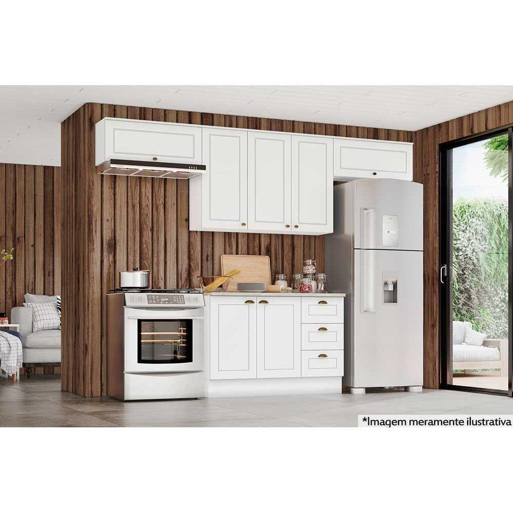 Miniatura Cozinha Modulada Henn Americana 5 Peças (3 Armários + 1 Balcão + 1 Complemento) C5P11 Branco