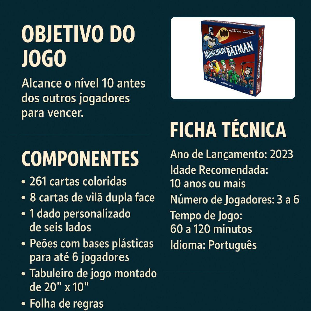 Miniatura Munchkin Batman Jogo De Tabuleiro Estratégico E Competitivo