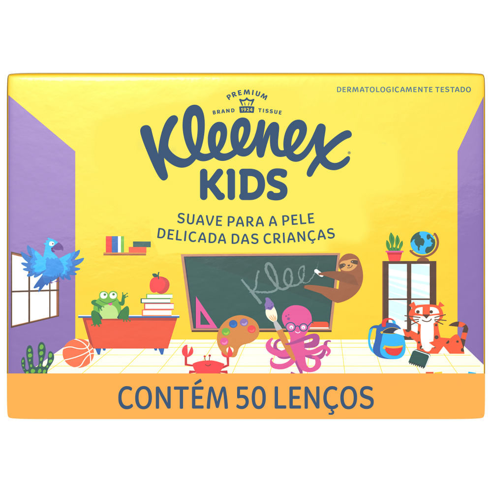 Miniatura Lenço de Papel Box Kleenex - 50 lenços Lenço de Papel Kleenex Dia a Dia 50 Unidades