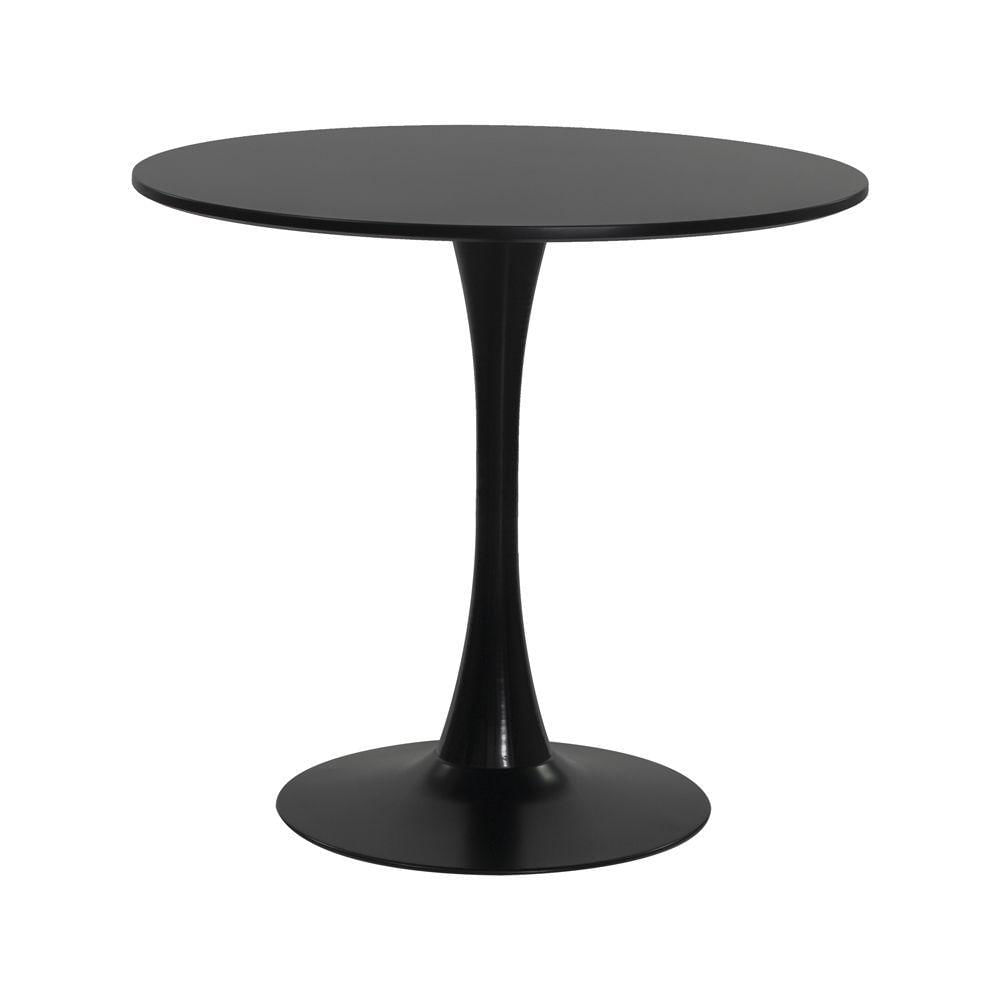 Miniatura Mesa Saarinen Tulipa Redonda 80cm Tampo Madeira Preto