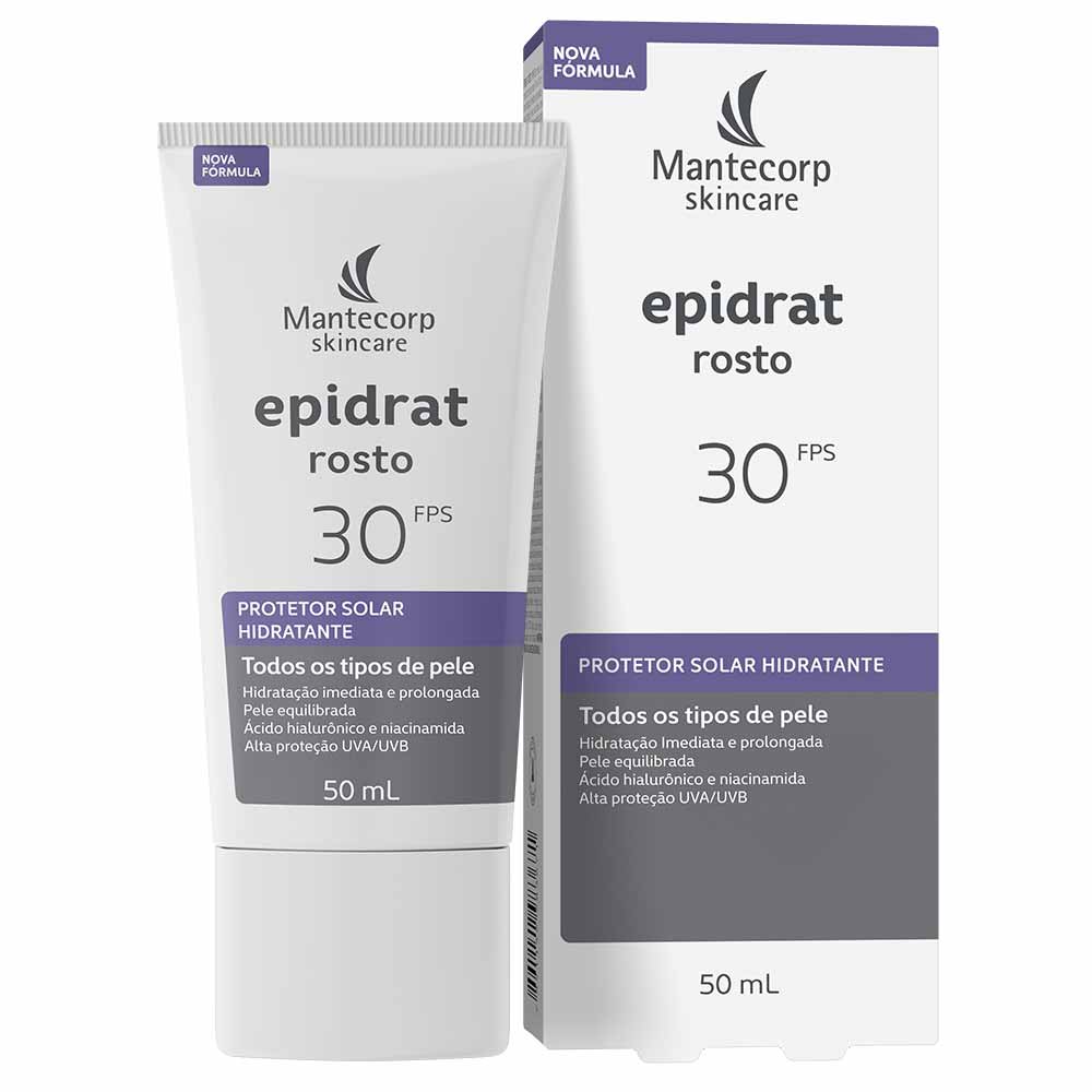 Miniatura Protetor Solar Facial Hidratante Mantecorp Skincare Epidrat Rosto FPS30 50ml