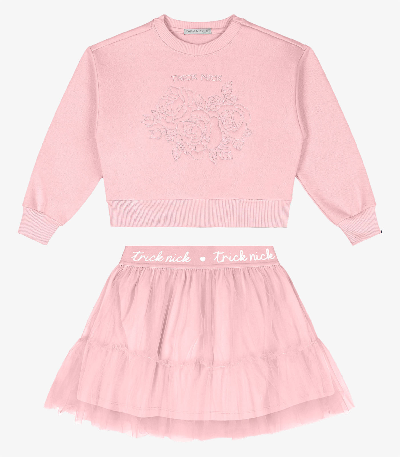 Miniatura Conjunto Blusão Com Saia Trick Nick Rosa 10