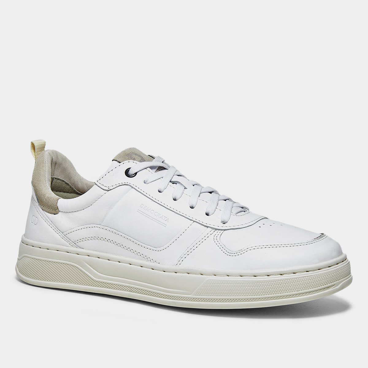 Miniatura Tênis Couro Democrata Denim Casual Masculino Branco - 38
