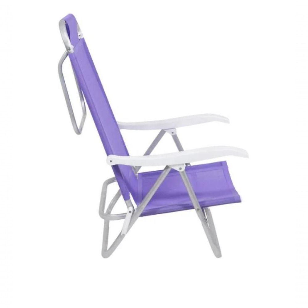 Miniatura Cadeira Bel Sunny Aluminio Sannet 6 Posicoes Lilas Bel