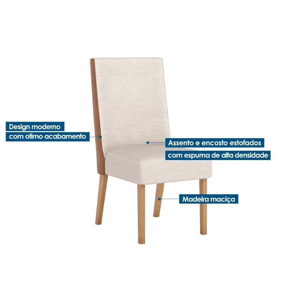 Miniatura Kit 4 Cadeiras Sala Jantar Anne 4 Un Nature Courano Creme