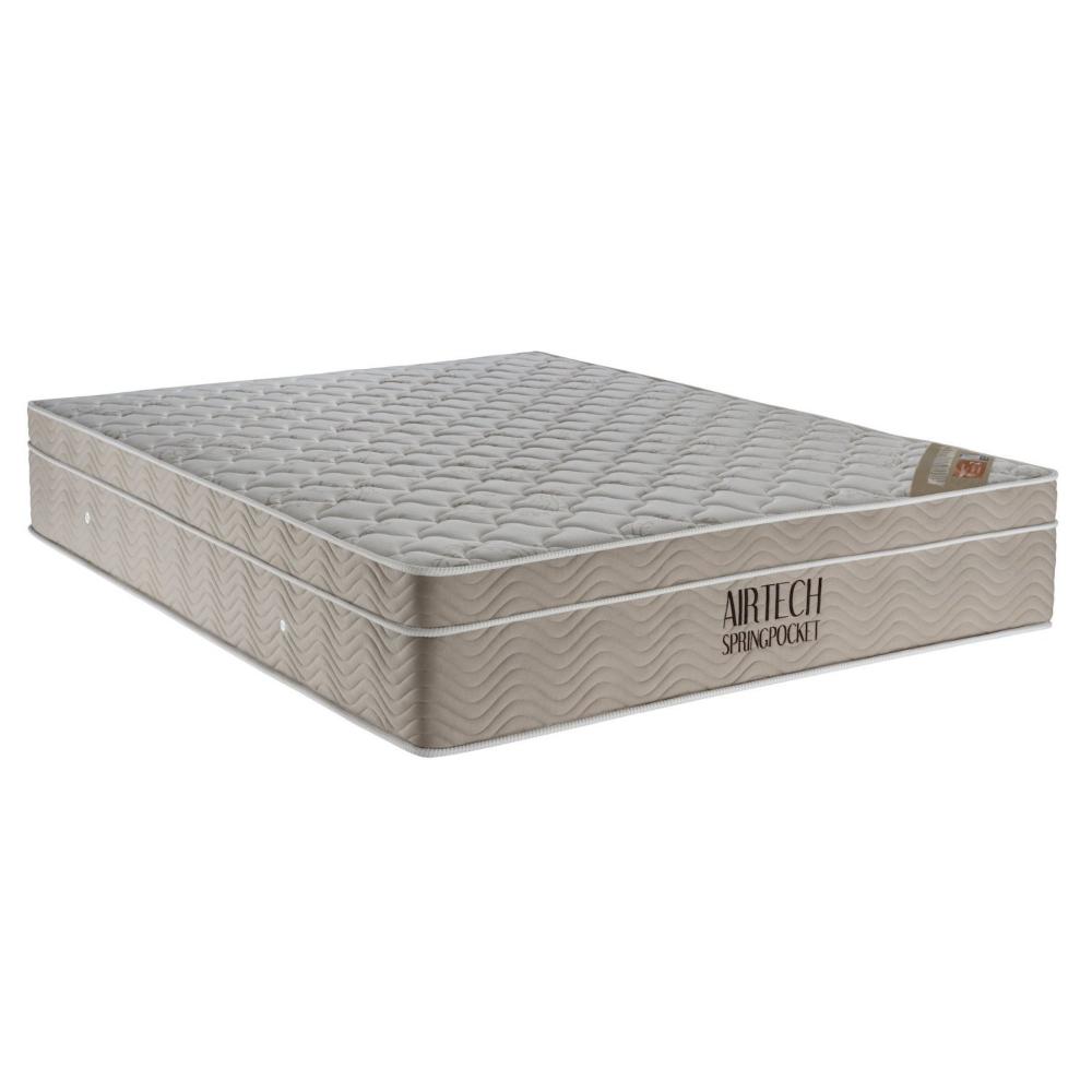Miniatura Colchão Casal Airtech Spring Pocket Ortobom 138x188x25cm Branco/Bege