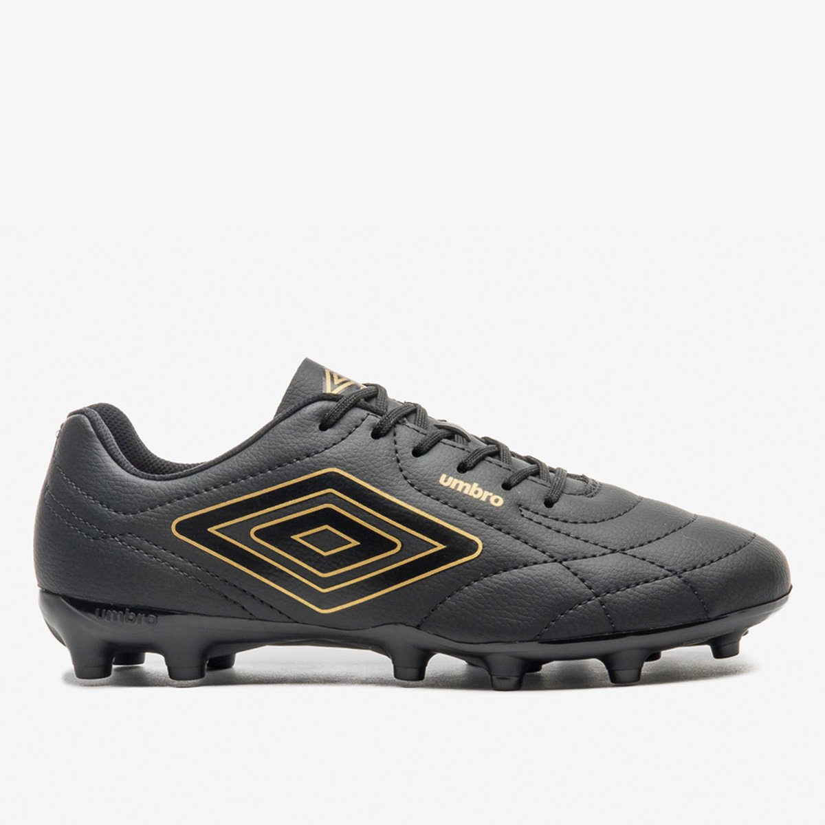 Miniatura Chuteira Campo Umbro Class Footballer Unissex Preto+Dourado - 40