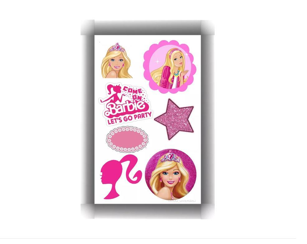 Miniatura Tatuagem Temporária Barbie Aniversário Infantil (3 un)