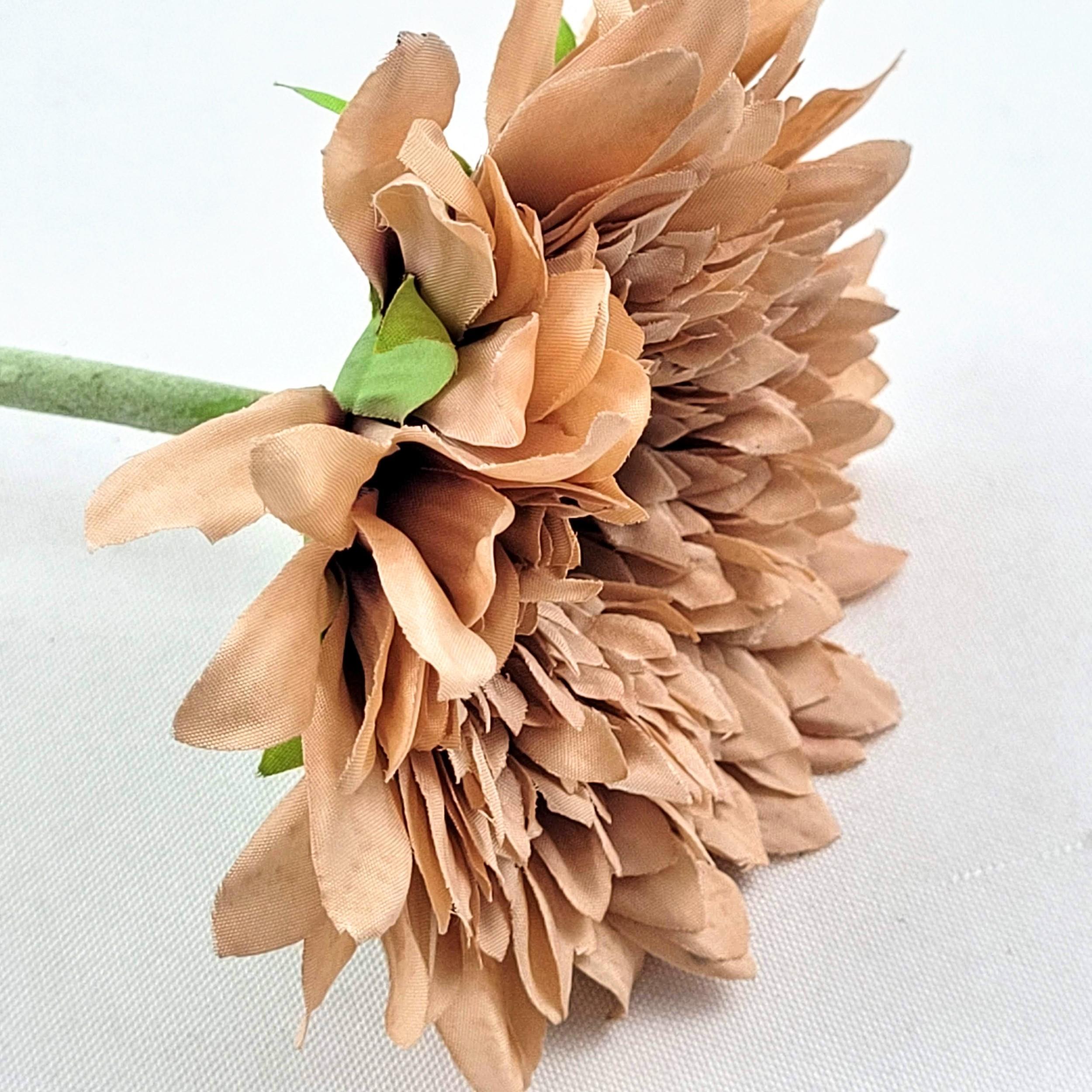 Miniatura Gérbera Salmão Haste 53X13Cm Flor Planta Artificial