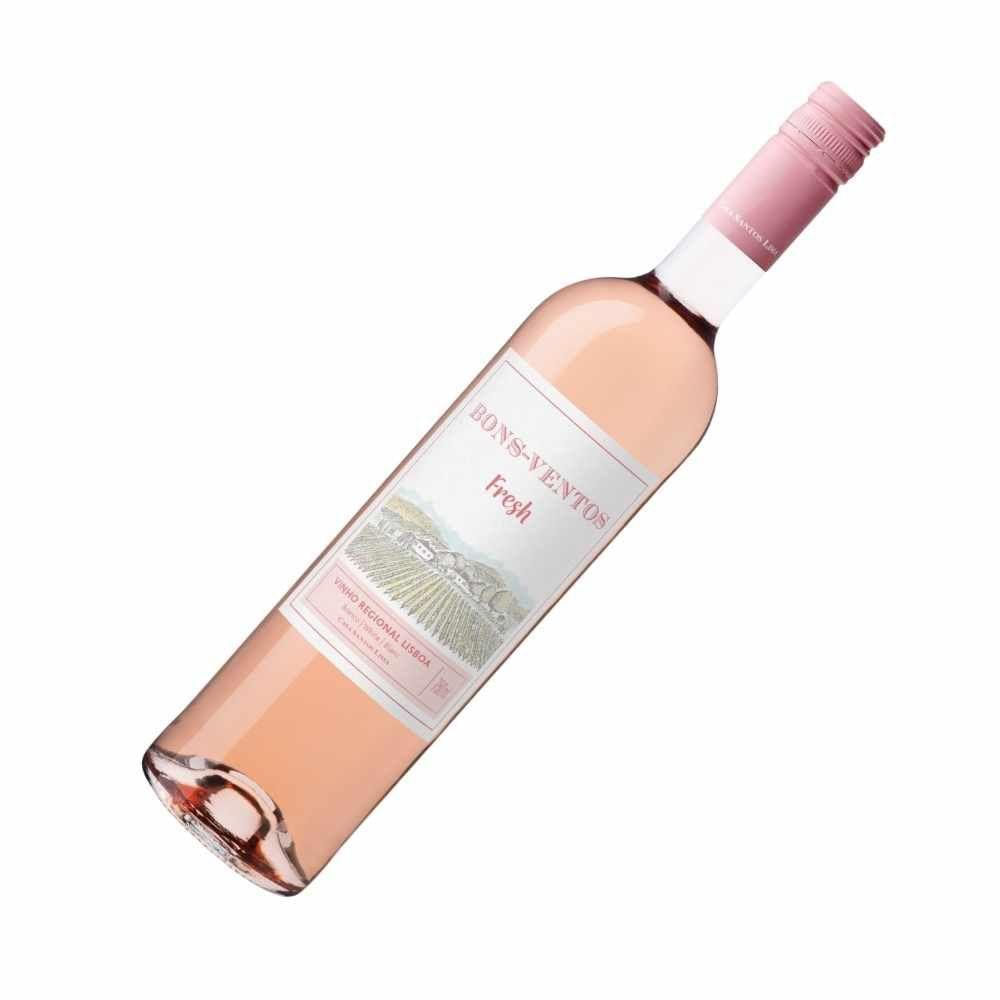 Miniatura Vinho Rose Bons Ventos Fresh 750ml Kit 4 Garrafas