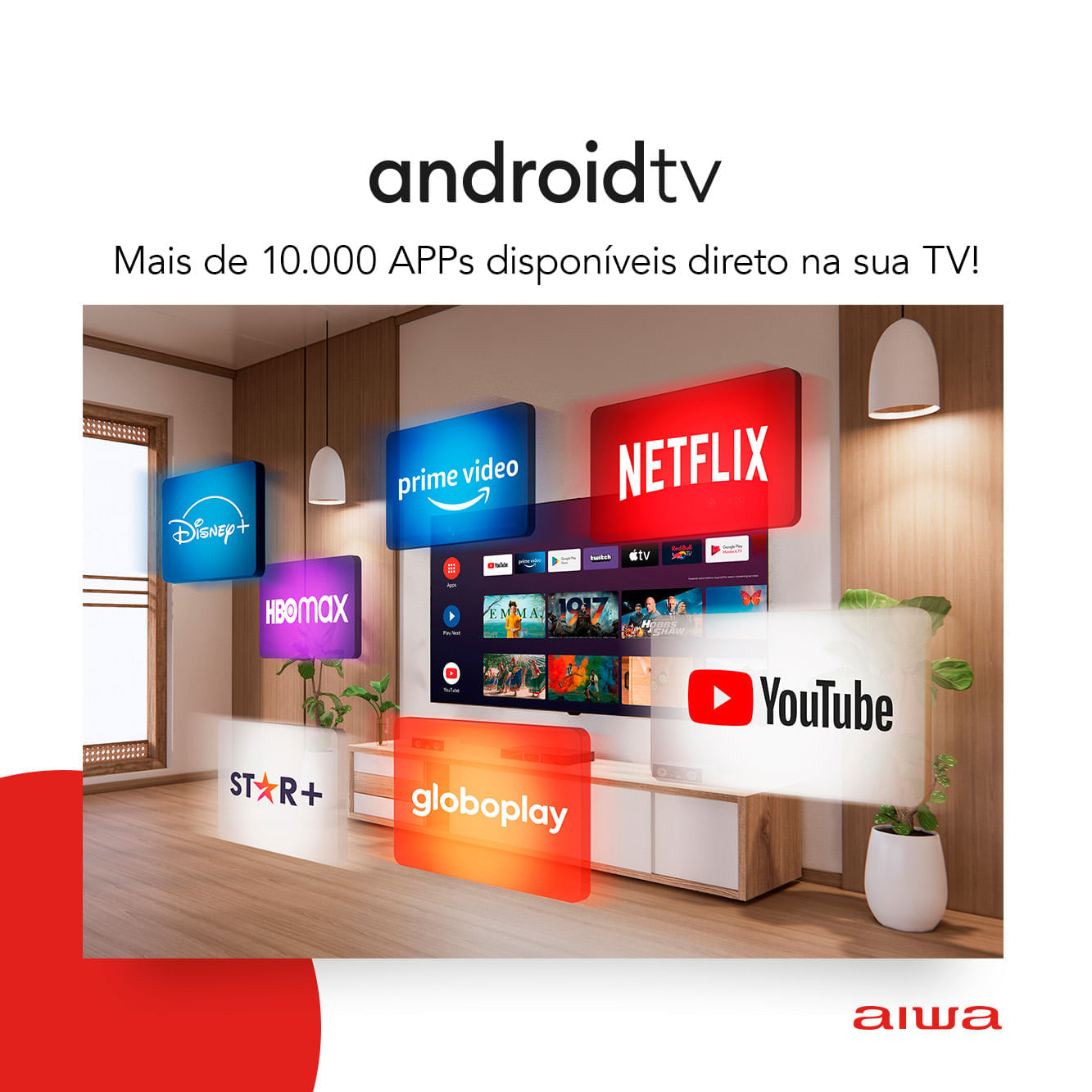 Miniatura Smart TV Aiwa 55” Android, 4K, Borda Ultrafina, Dolby Vision & Atmos - AWS-TV-55-BL-01-A BIV