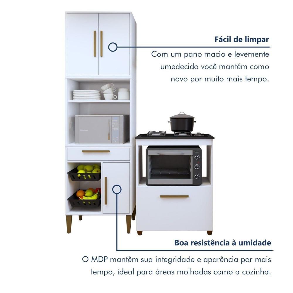 Miniatura Conjunto 2 Peças Paneleiro com Fruteira e Balcão 4 Bocas João Pessoa Branco