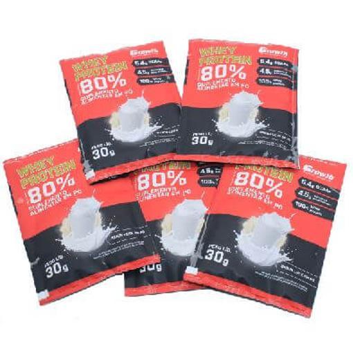 Miniatura 5 Sache Dose Whey Protein Growth Sabor Leite Em Po Dia A Dia