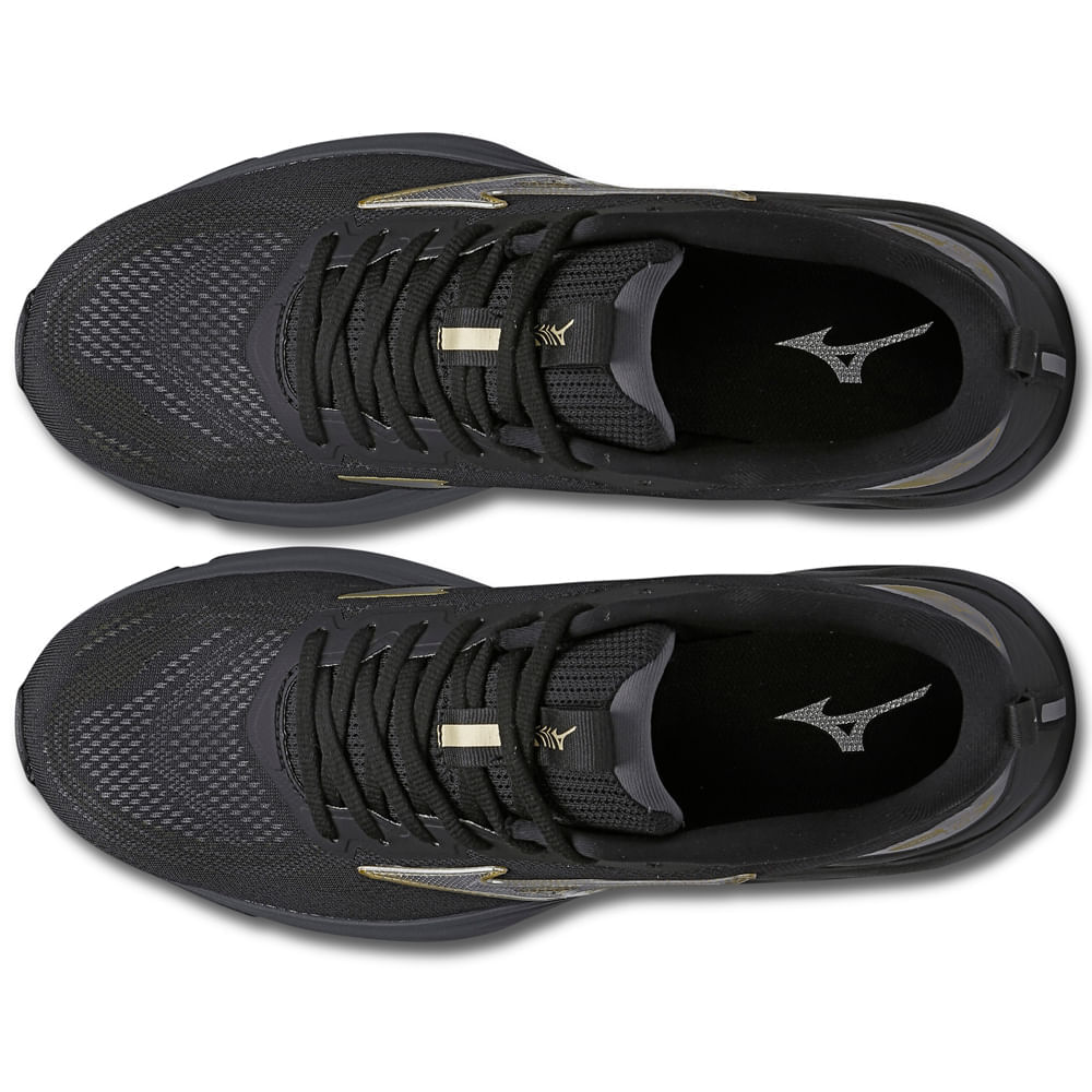 Miniatura Kit 1 Tênis de Corrida Masculino Mizuno Wave Frontier 15 e 1 Mochila Mizuno Energy Preto - 39
