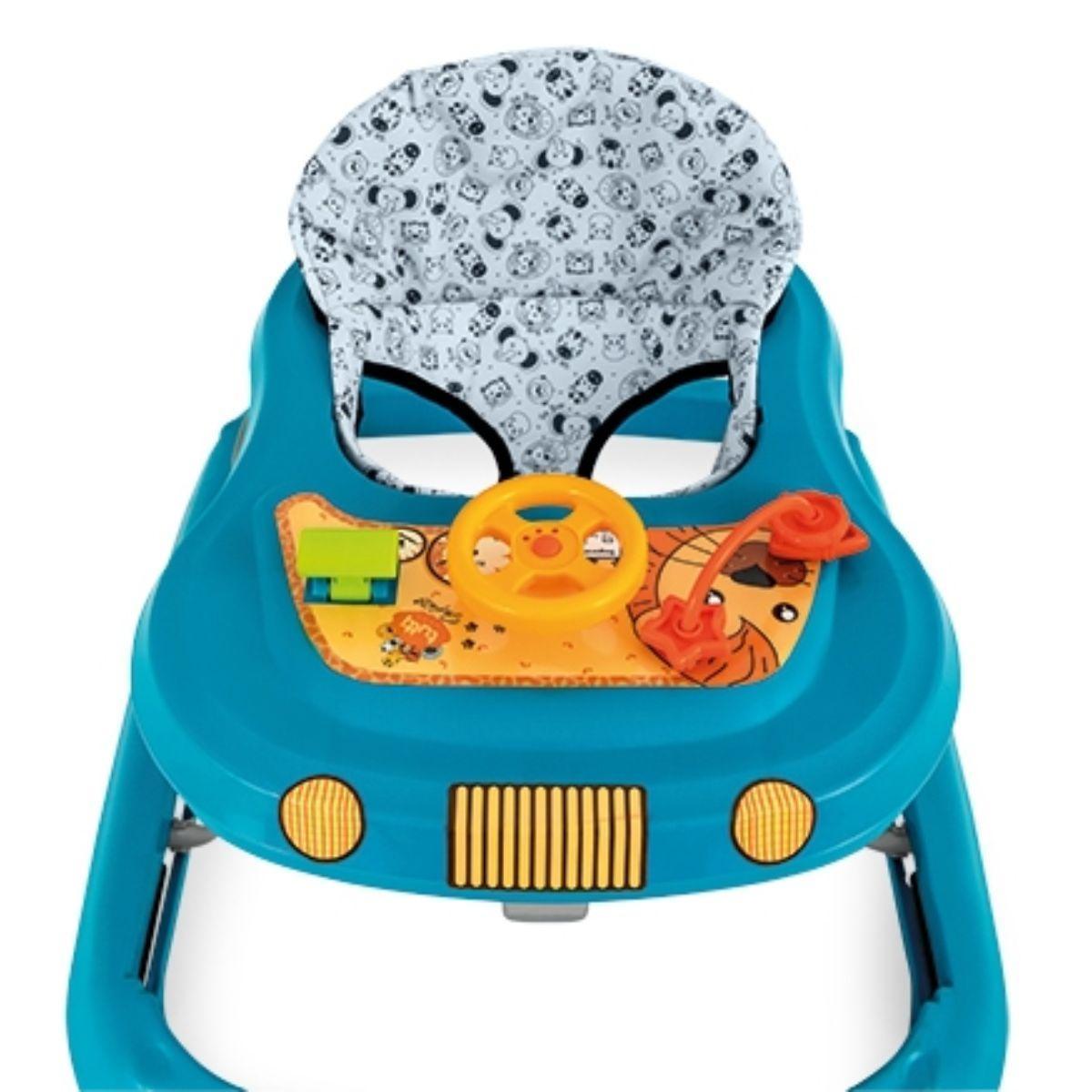 Miniatura Andador Infantil Safari Ii Azul Tutti Baby