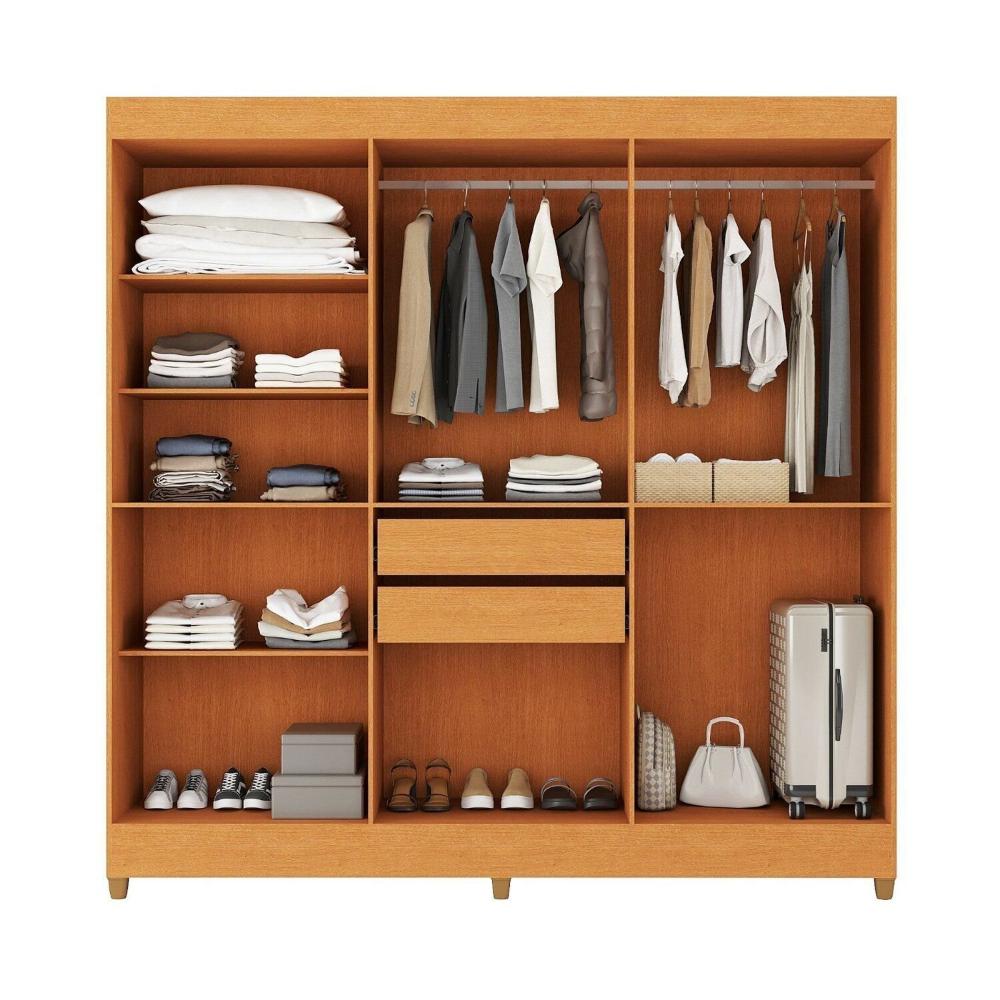 Miniatura Guarda-roupa Casal com Espelho Apolo Freijó / Grafite