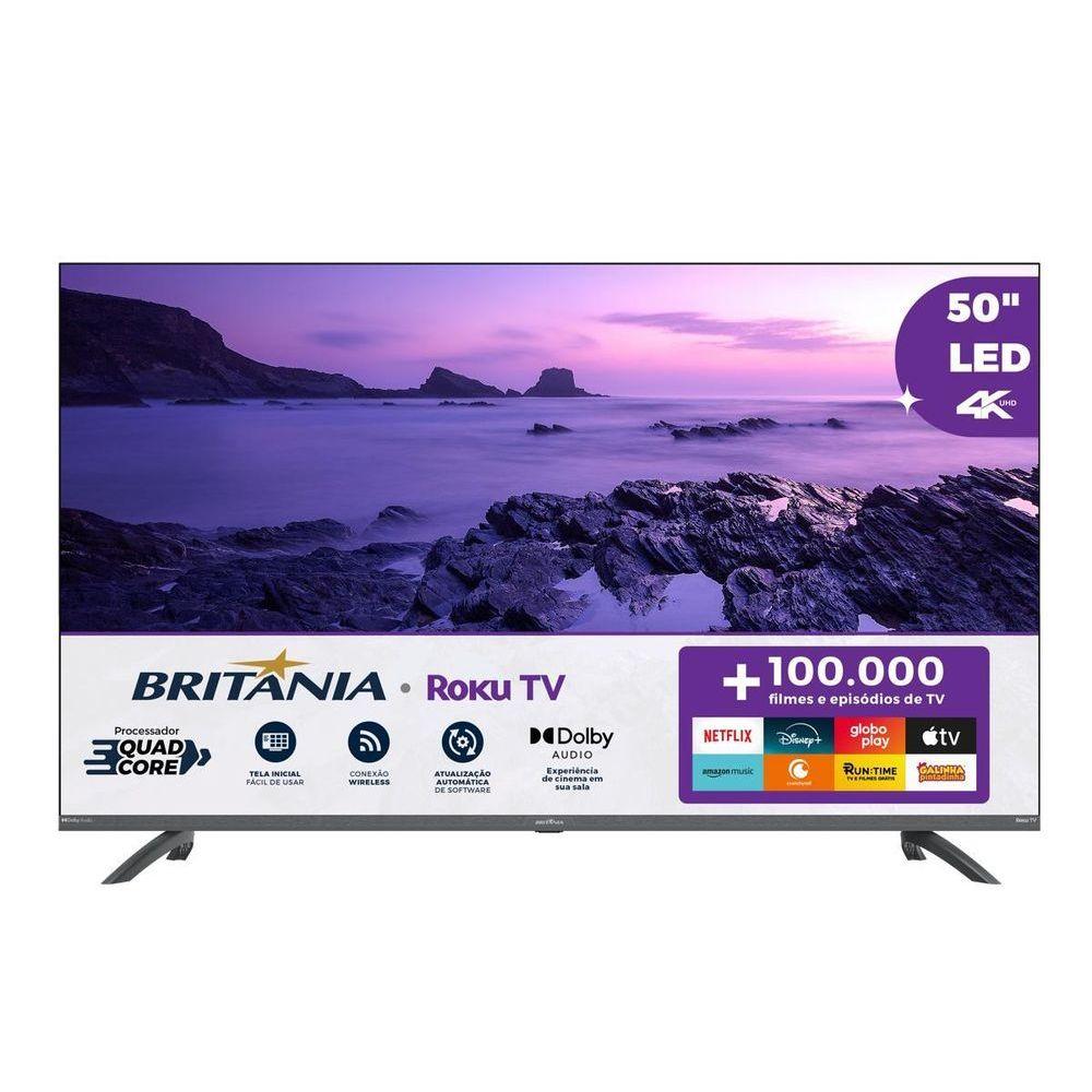 Miniatura Smart TV 50” Britânia Roku TV LED Dolby Audio BTV50G3ERSGB Bivolt