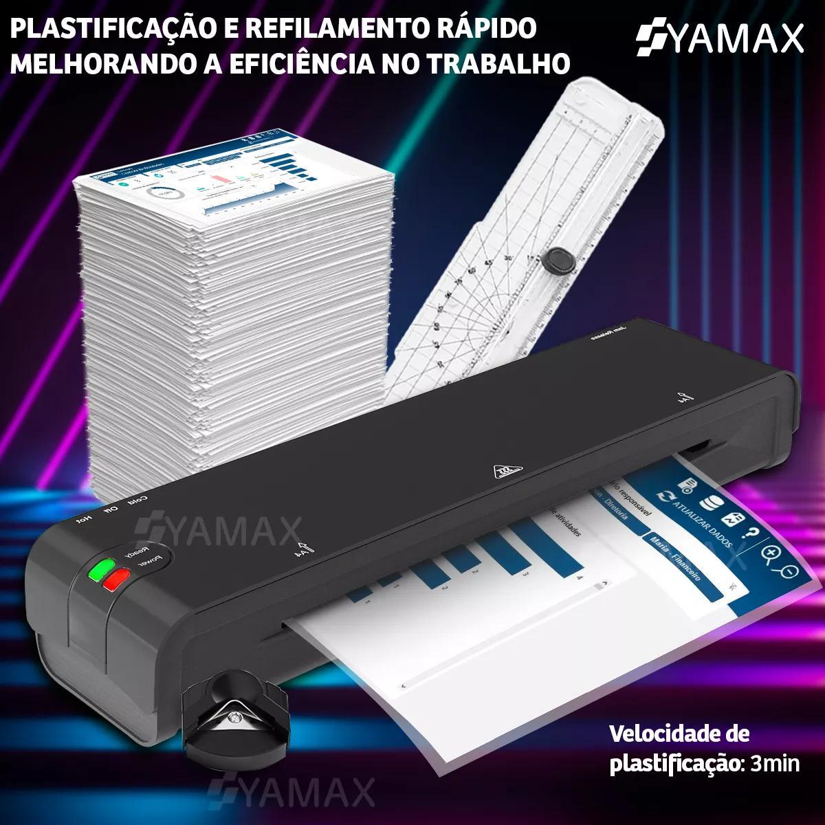 Miniatura Kit Plastificadora Yamax Lm400 Refiladora A4 220V