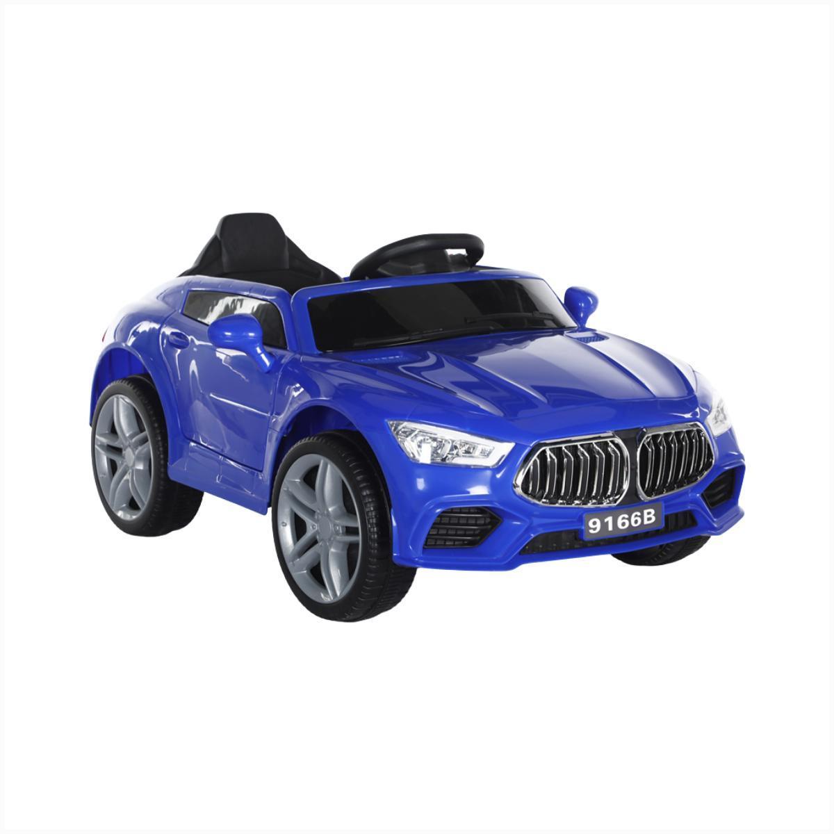 Miniatura Carro Elétrico Infantil 12V Azul Led 2 Motores Controle 2Em1
