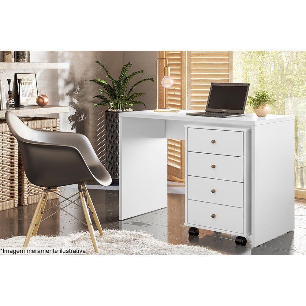 Mesa Cabeceira Presence Com 4 Gavetas Amendola Touch Grafito Demóbile
