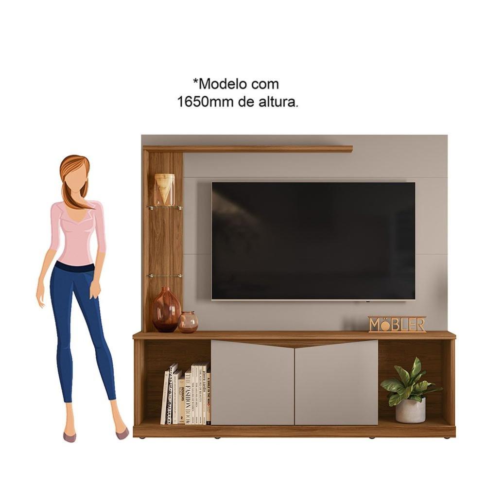 Estante Home para Tv até 65 Polegadas 2 Portas Home Tucson 1.8 Cinamomo Mel/ Grigio Fosco